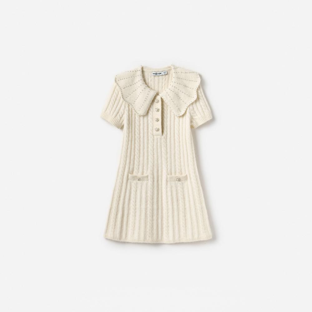 self portrait Cream Alpaca Knit Dress KIDS