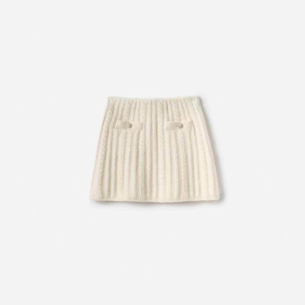 self portrait Cream Alpaca Knit Skirt KIDS
