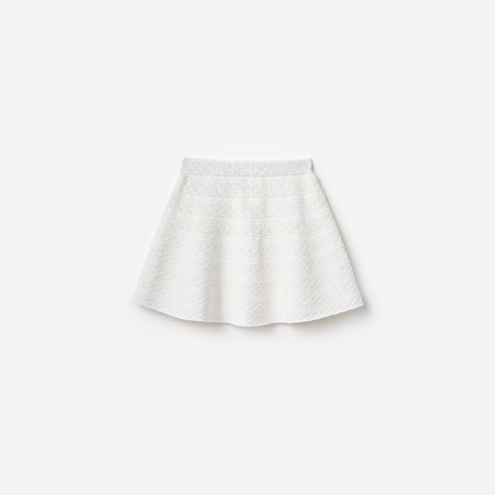 Self Portrait Cream Cherry Motif Knit Skirt KIDS