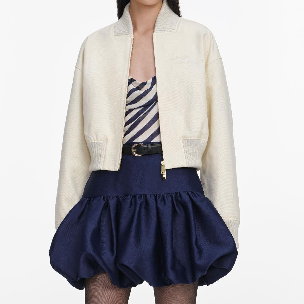 Self Portrait Cream Cotton Canvas Jacket CLOTHING