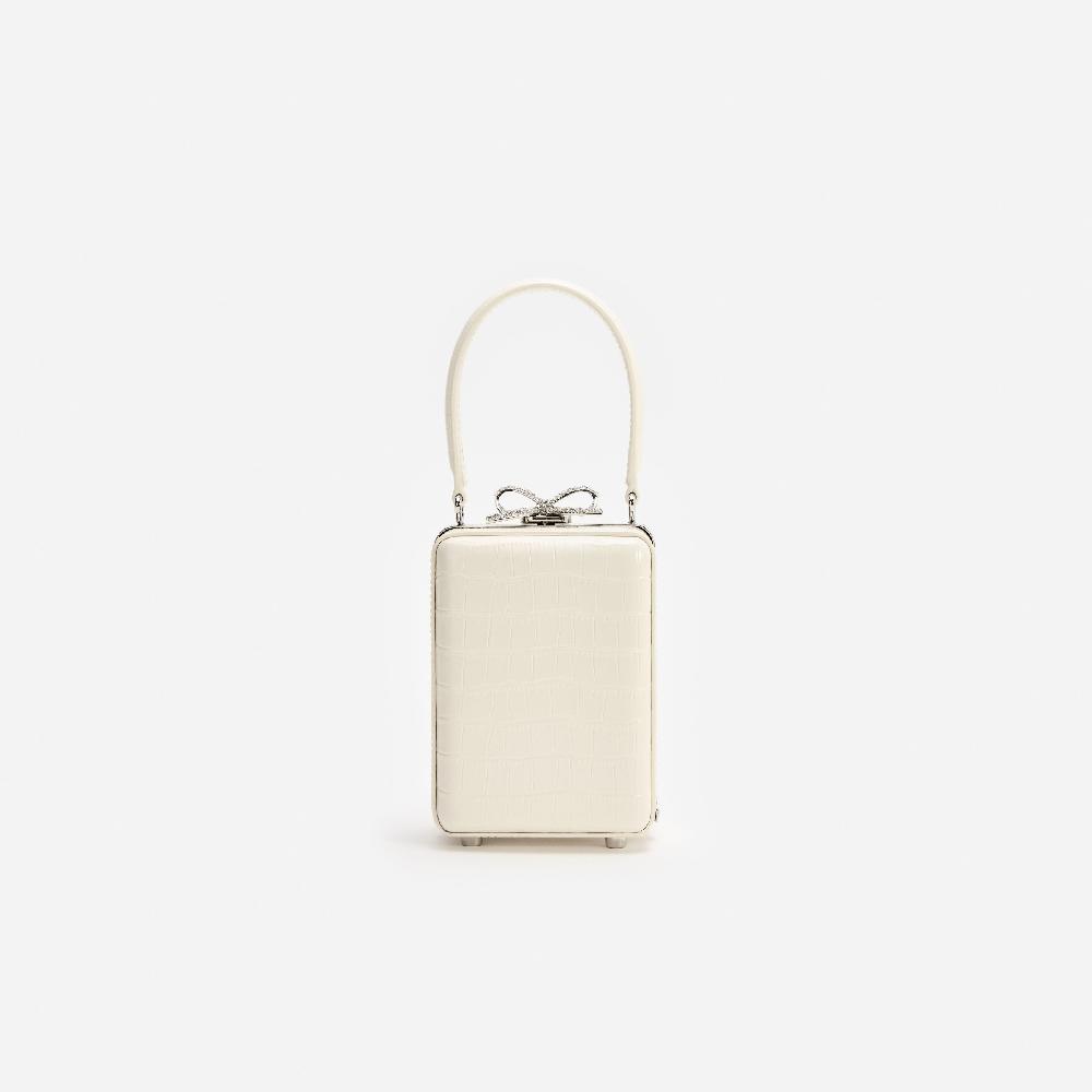 self portrait Cream Croc Leather Micro Bag BAGS