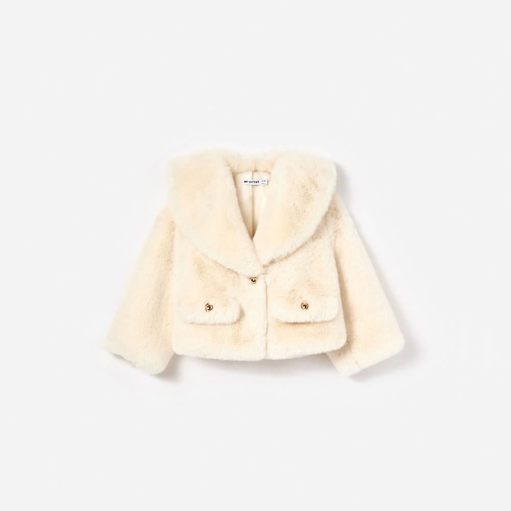 self portrait Cream Faux Fur Jacket KIDS