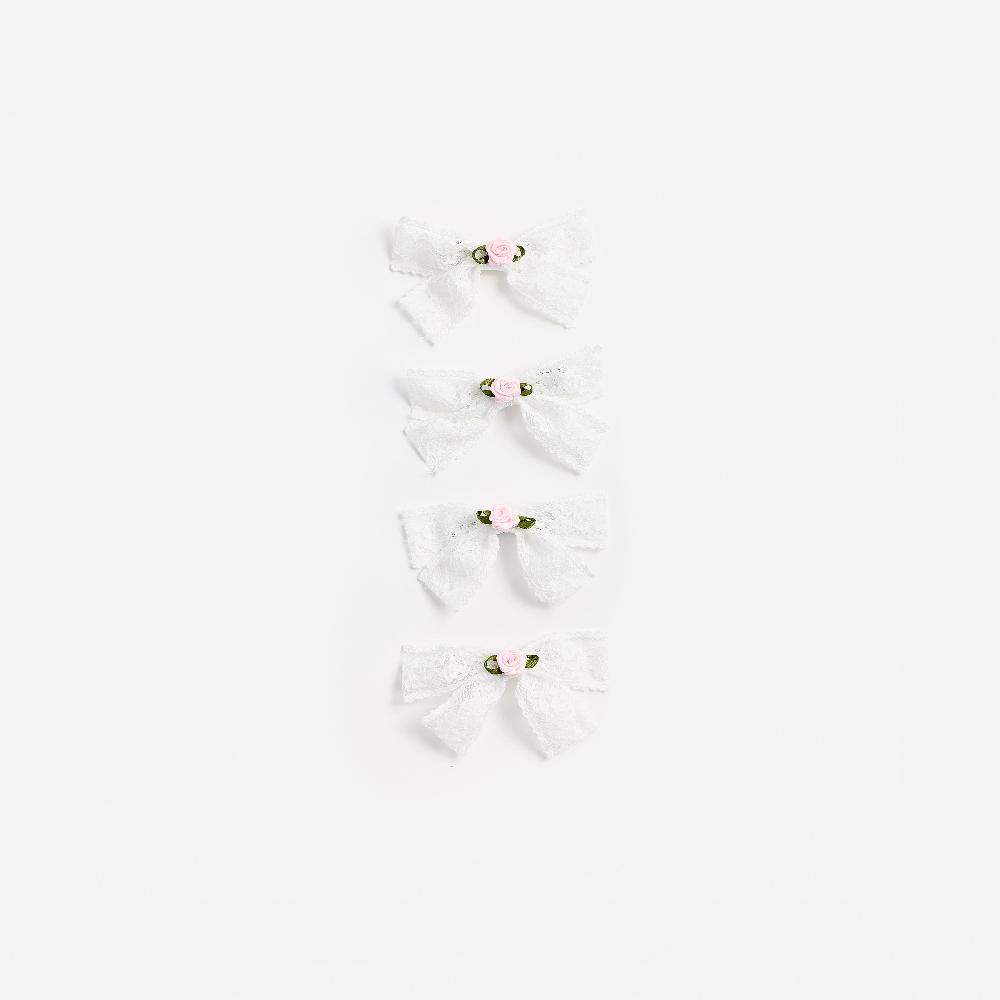 self portrait Cream Lace Bow Hair Clips KIDS
