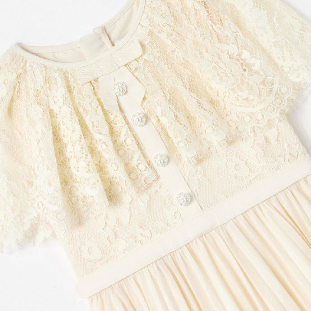 Self Portrait Cream Lace Cape Dress KIDS