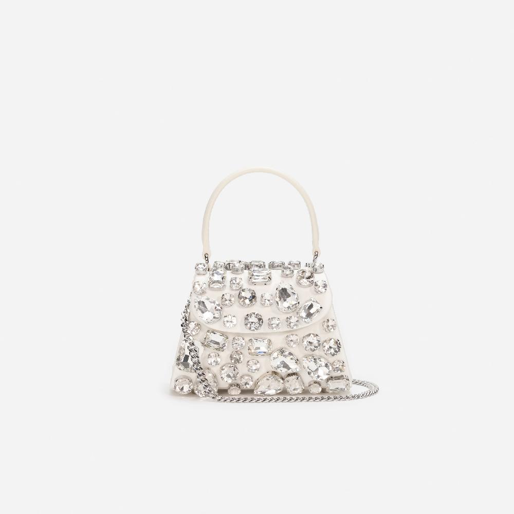 Self Portrait Cream Multi Crystal Mini Bag BAGS