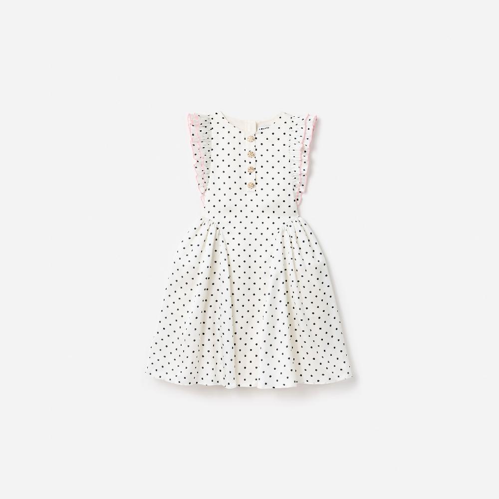 self portrait Cream Polka Dot Frill Dress KIDS