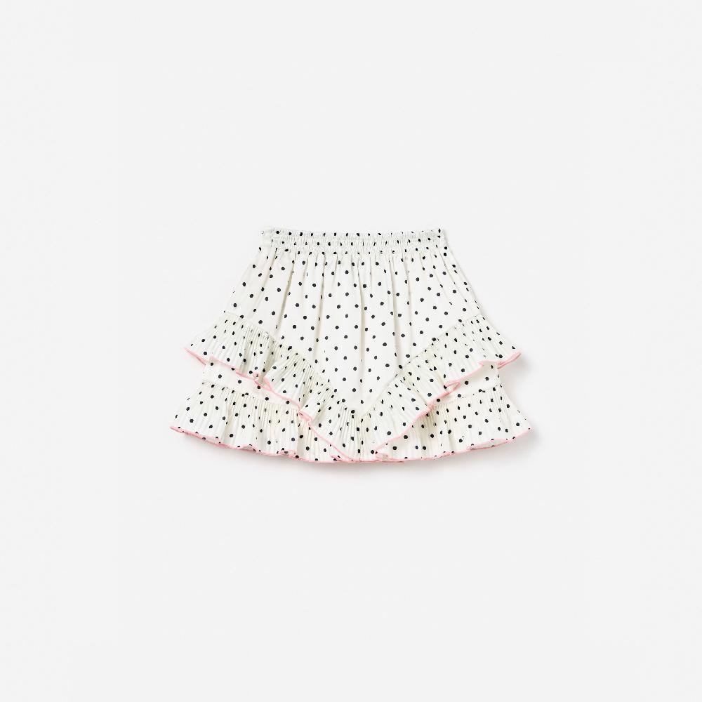 Self Portrait Cream Polka Dot Frill Skirt KIDS