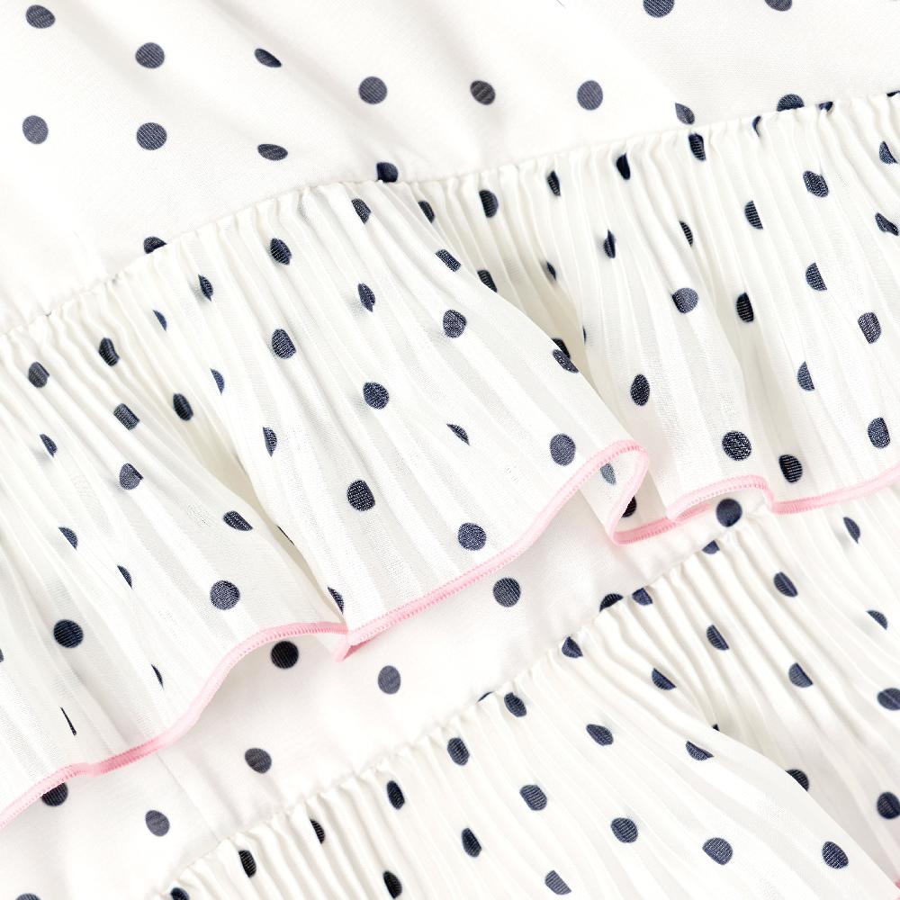 Self Portrait Cream Polka Dot Frill Skirt KIDS