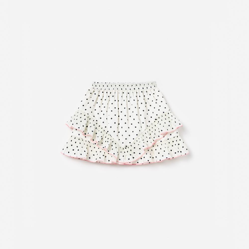 self portrait Cream Polka Dot Frill Skirt KIDS