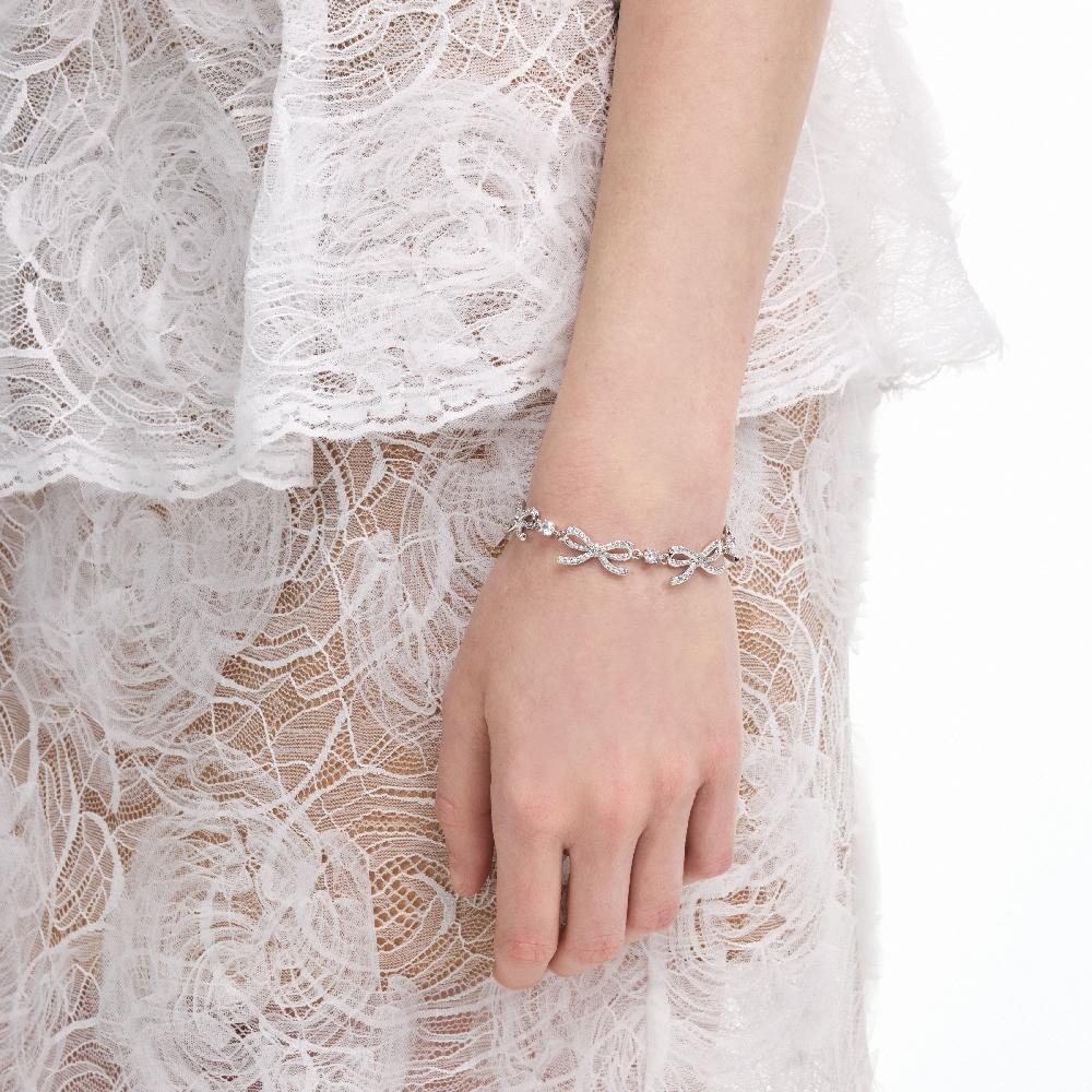 Self Portrait Crystal Bow Bracelet JEWELLERY