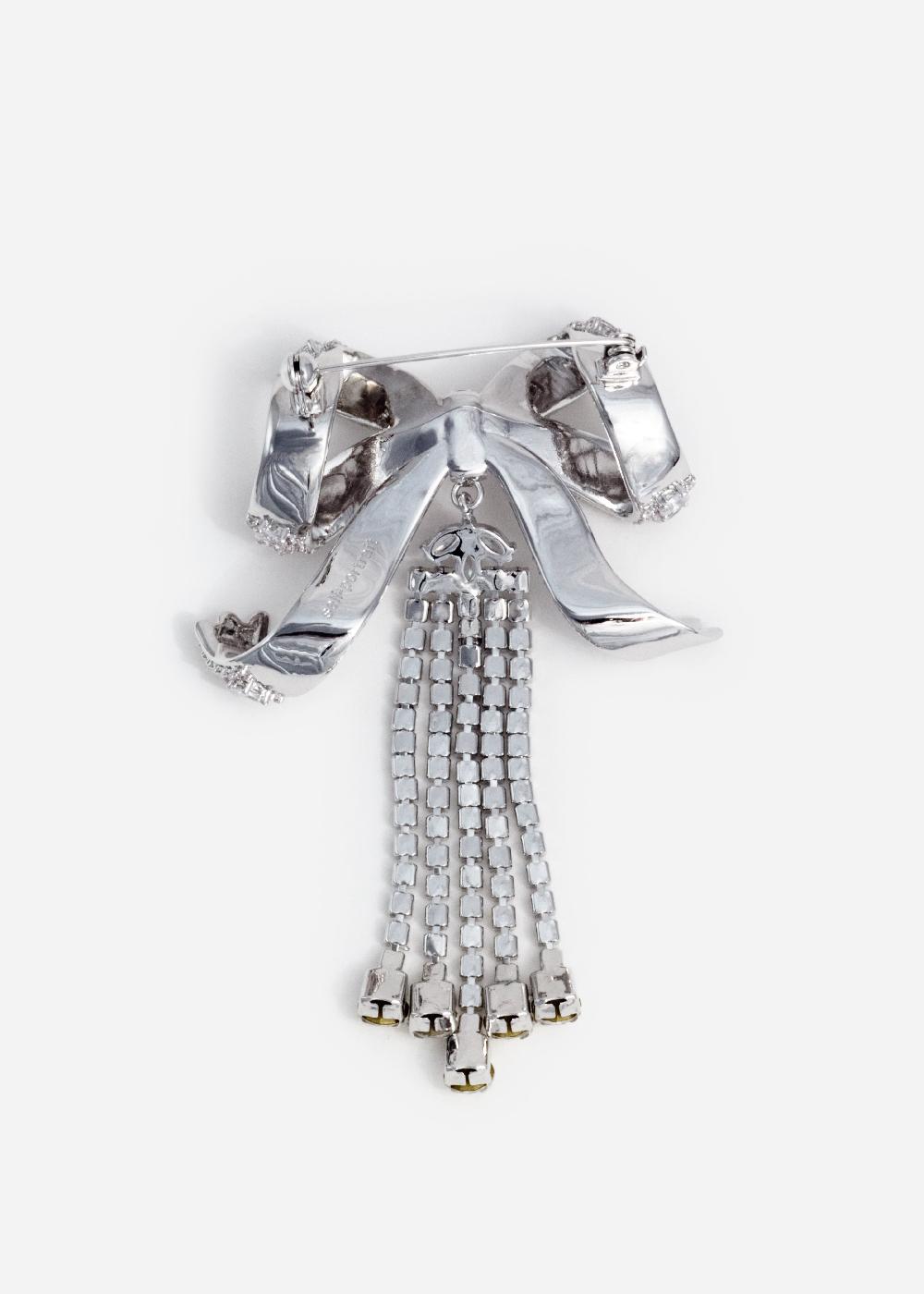 Self Portrait Crystal Bow Droplet Brooch JEWELLERY