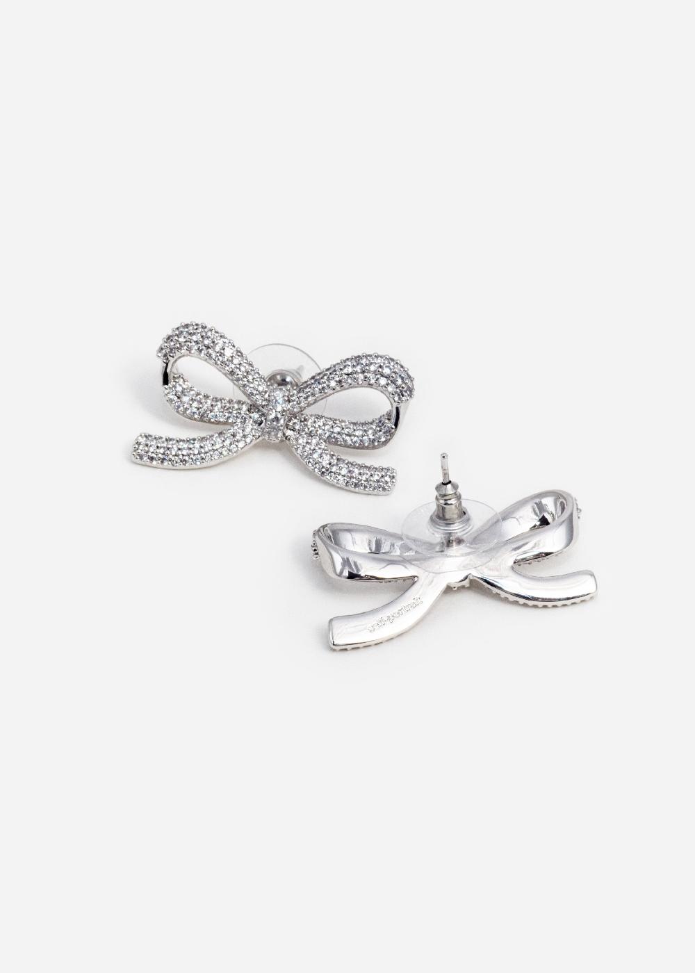 Self Portrait Crystal Bow Earrings JEWELLERY