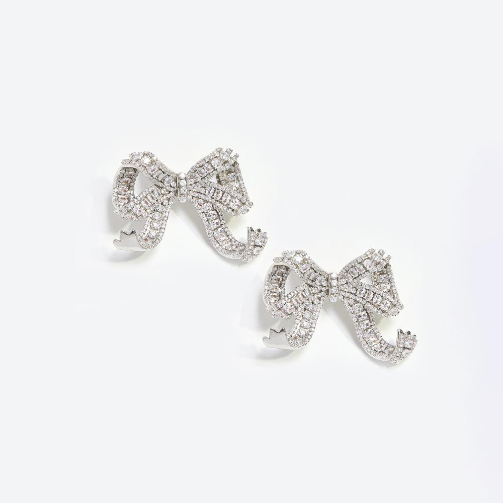 self portrait Crystal Bow Earrings JEWELLERY