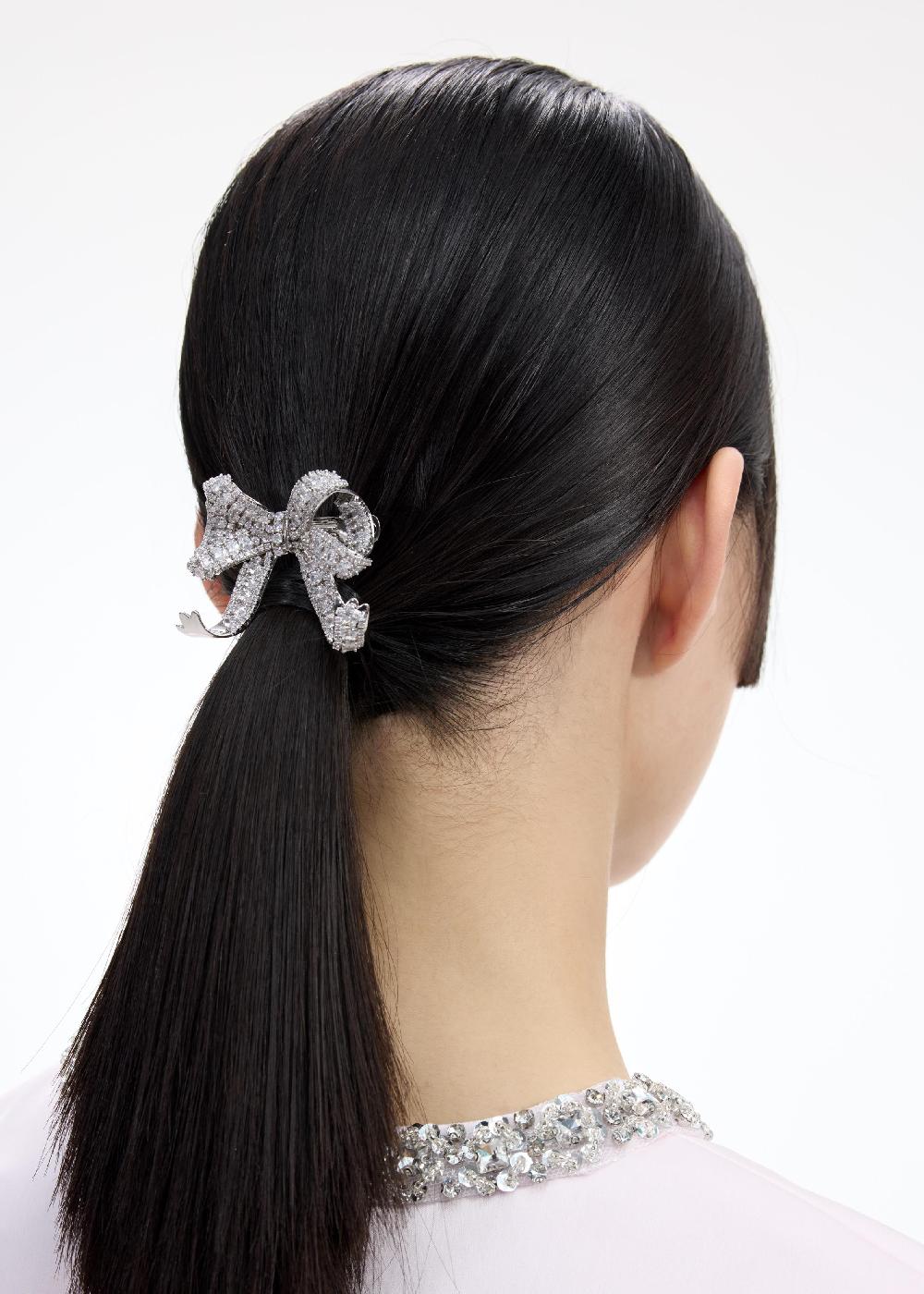 Self Portrait Crystal Bow Hair Clip JEWELLERY