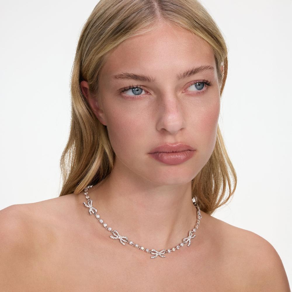 Self Portrait Crystal Bow Necklace JEWELLERY