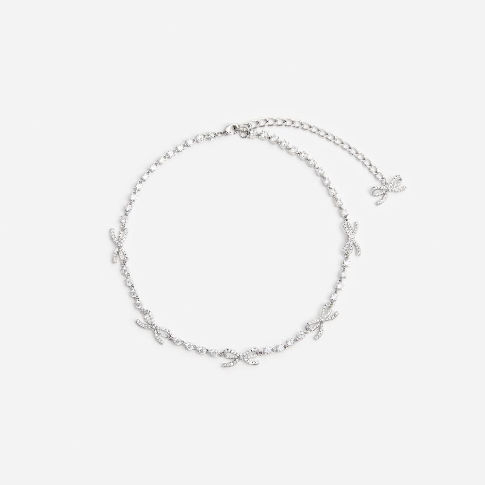 self portrait Crystal Bow Necklace JEWELLERY