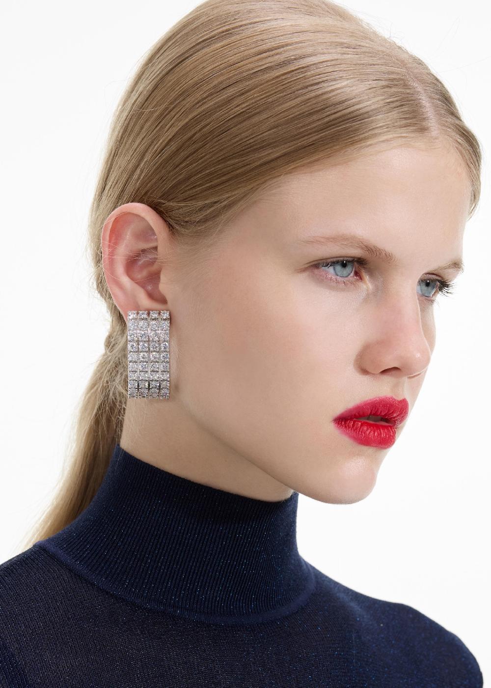 Self Portrait Crystal Chainmail Earrings JEWELLERY