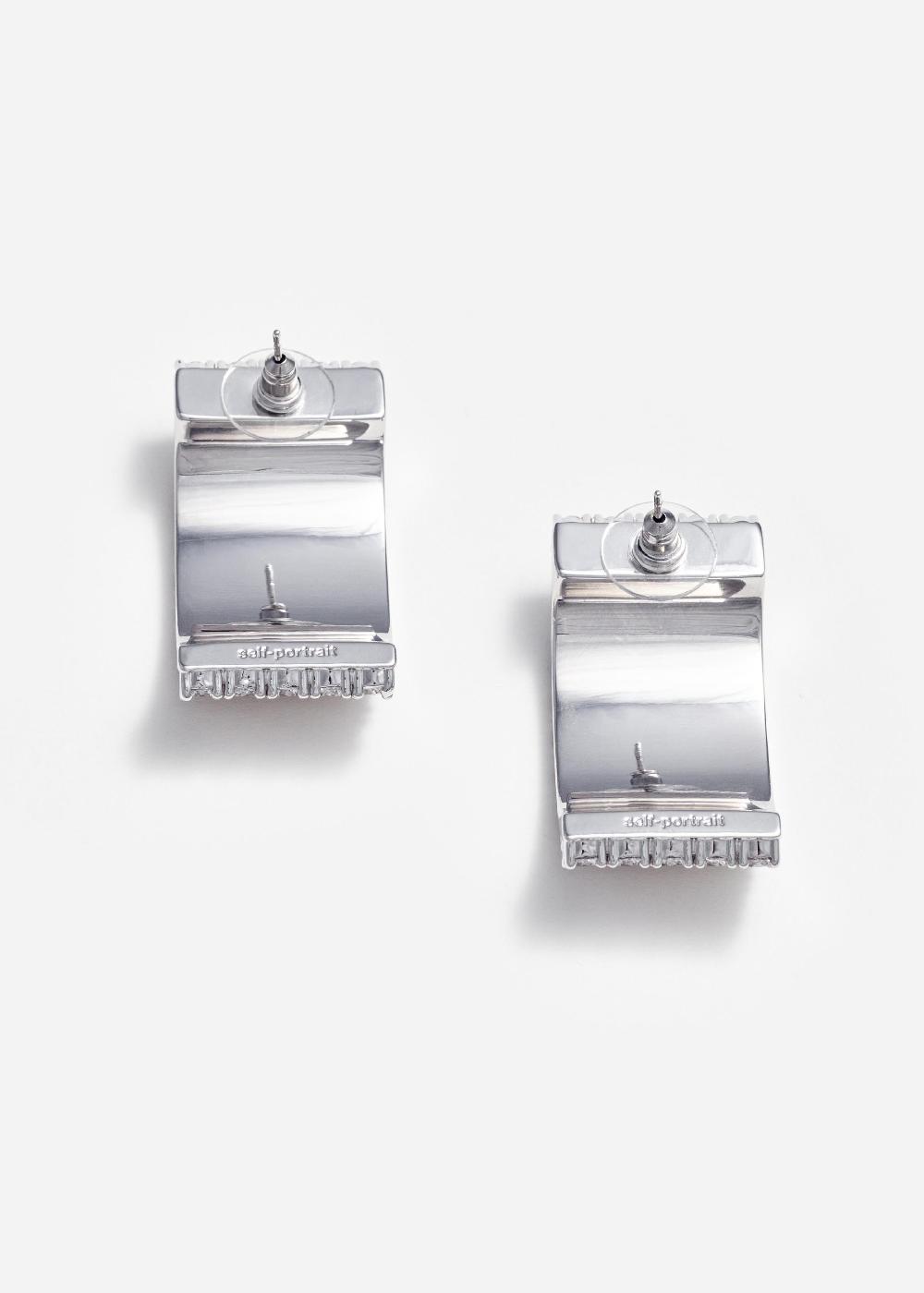 Self Portrait Crystal Chainmail Earrings JEWELLERY