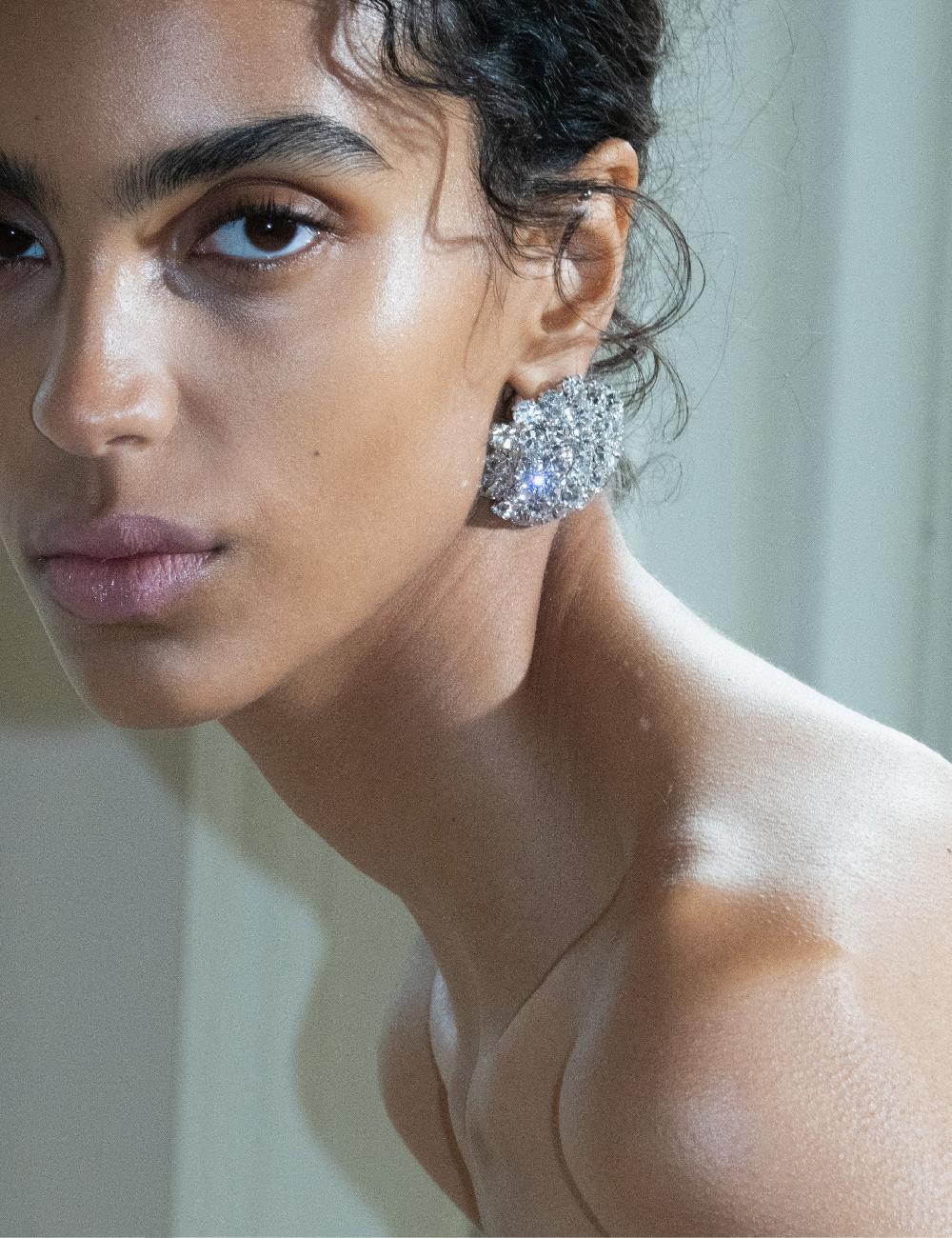 Self Portrait Crystal Flower Earrings JEWELLERY