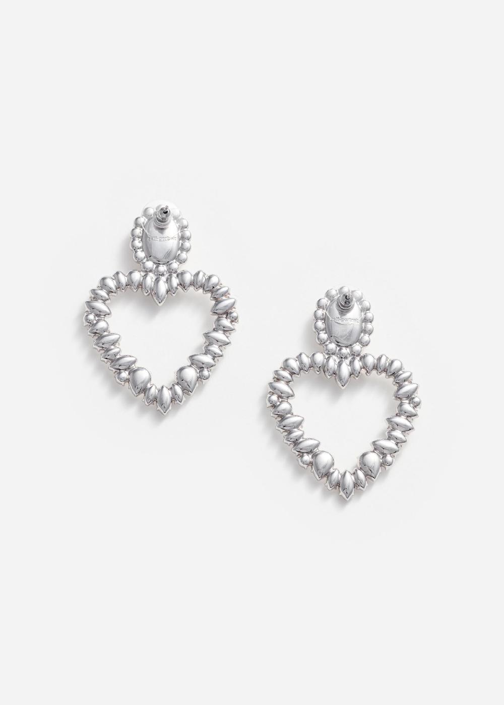 Self Portrait Crystal Heart Earrings JEWELLERY