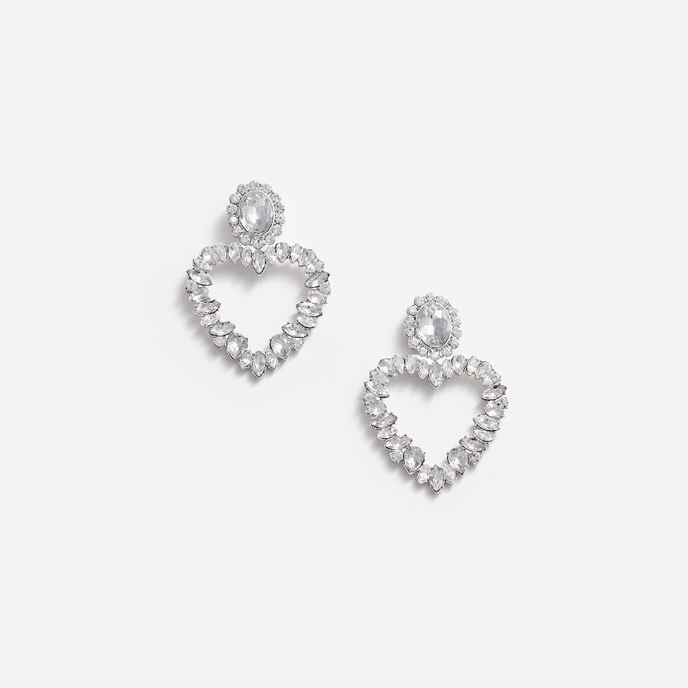 Self Portrait Crystal Heart Earrings JEWELLERY