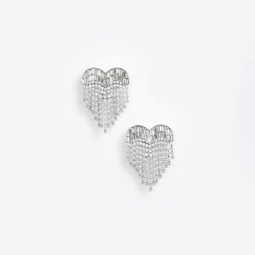 Self Portrait Crystal Heart Earrings JEWELLERY