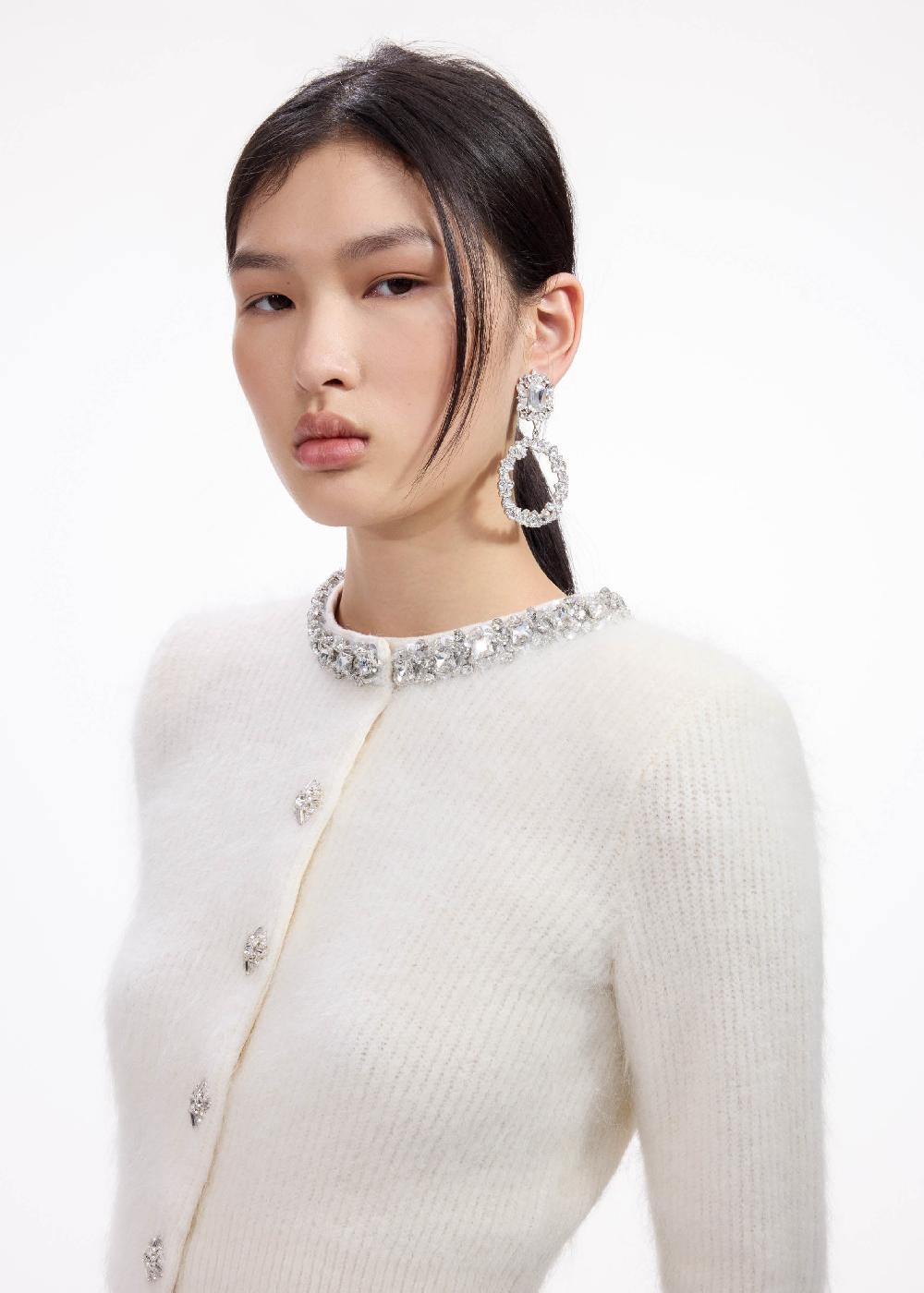 Self Portrait Crystal Hoop Earrings JEWELLERY