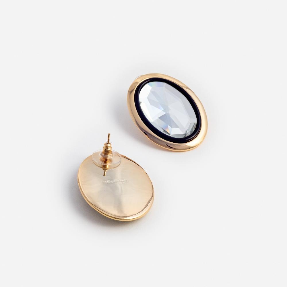 Self Portrait Crystal Oval Earrings JEWELLERY