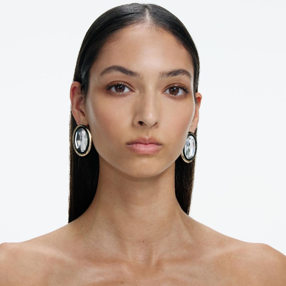 Self Portrait Crystal Oval Earrings JEWELLERY