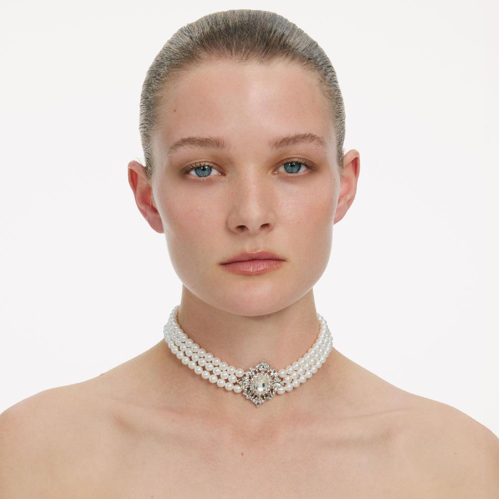 Self Portrait Crystal Pearl Choker JEWELLERY