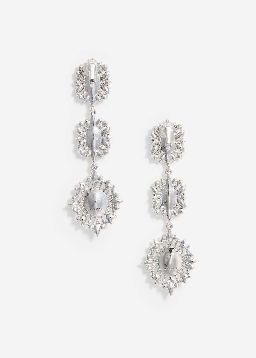 Self Portrait Crystal Tiered Earrings JEWELLERY