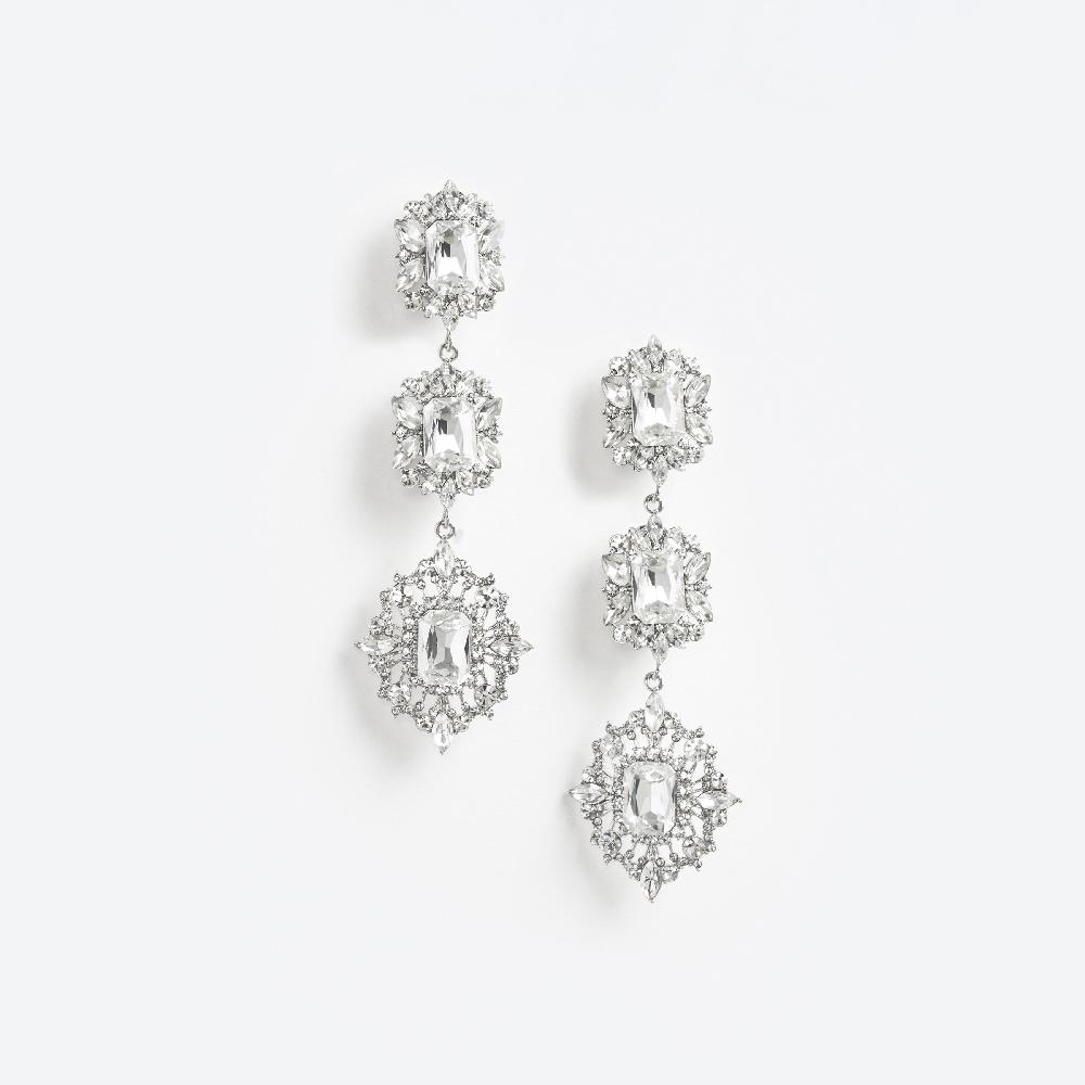 self portrait Crystal Tiered Earrings JEWELLERY