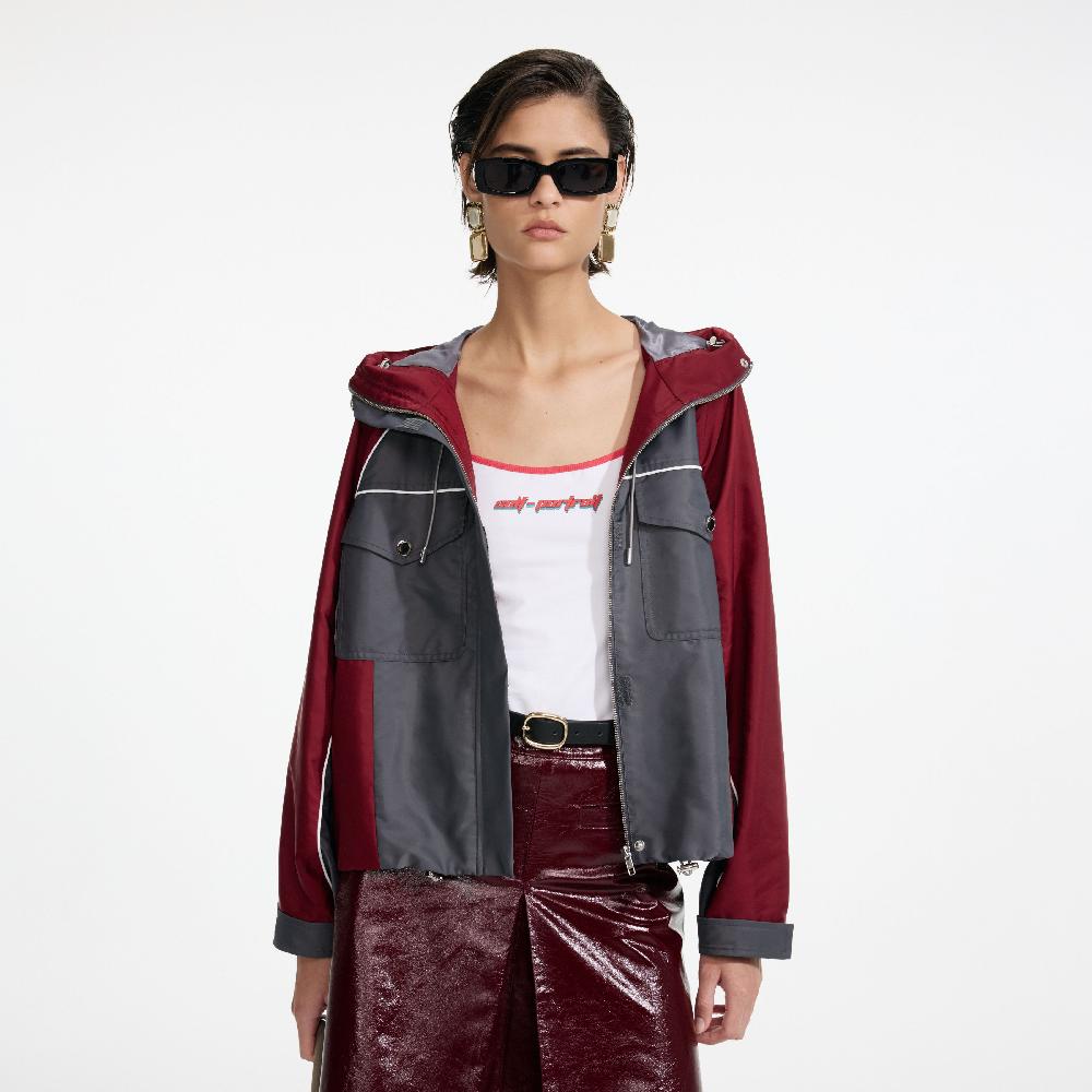 Self Portrait Dark Grey Nylon Windbreaker CLOTHING