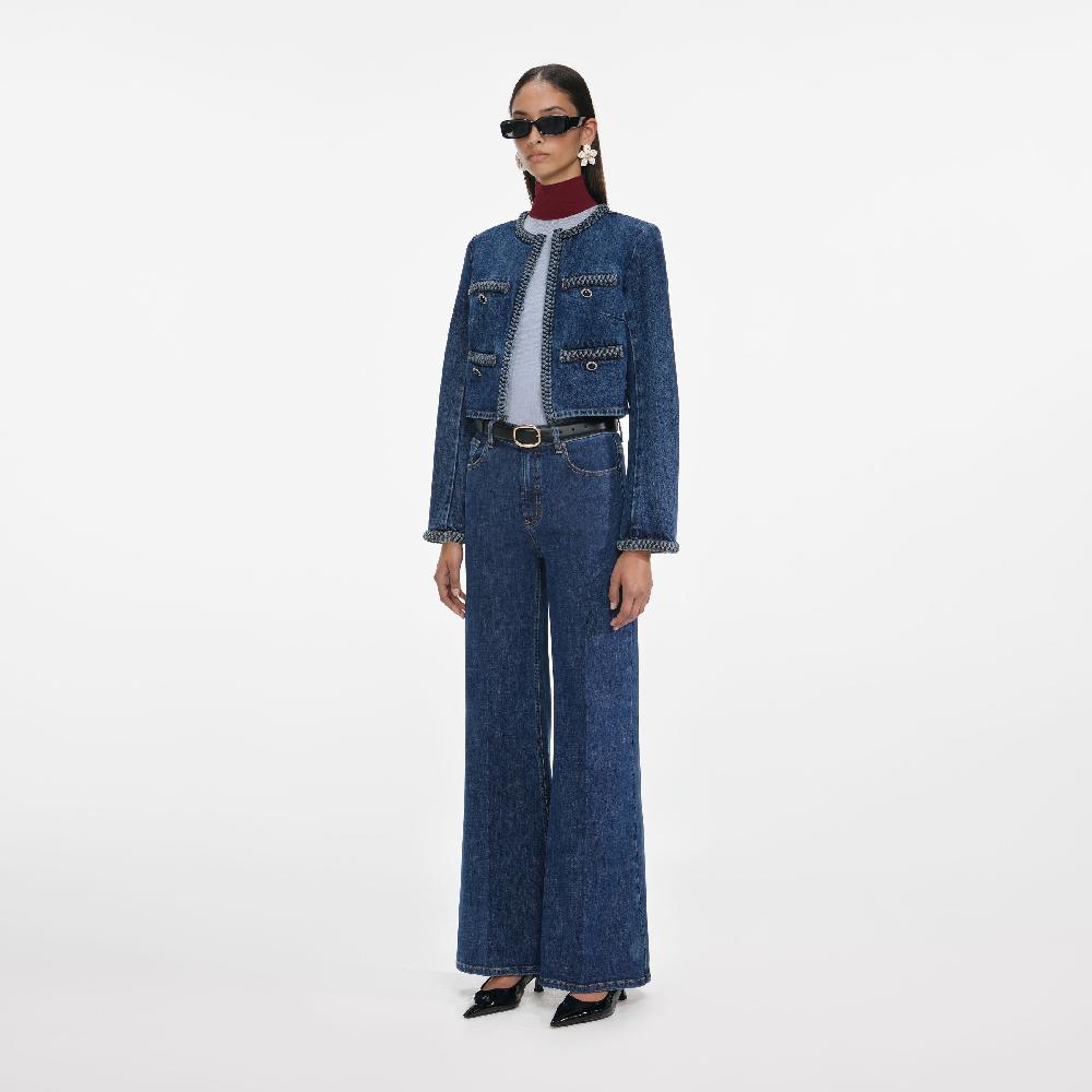 Self Portrait Denim Braided Jacket CLOTHING