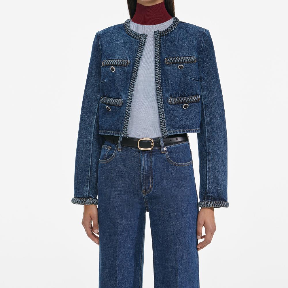 Self Portrait Denim Braided Jacket CLOTHING