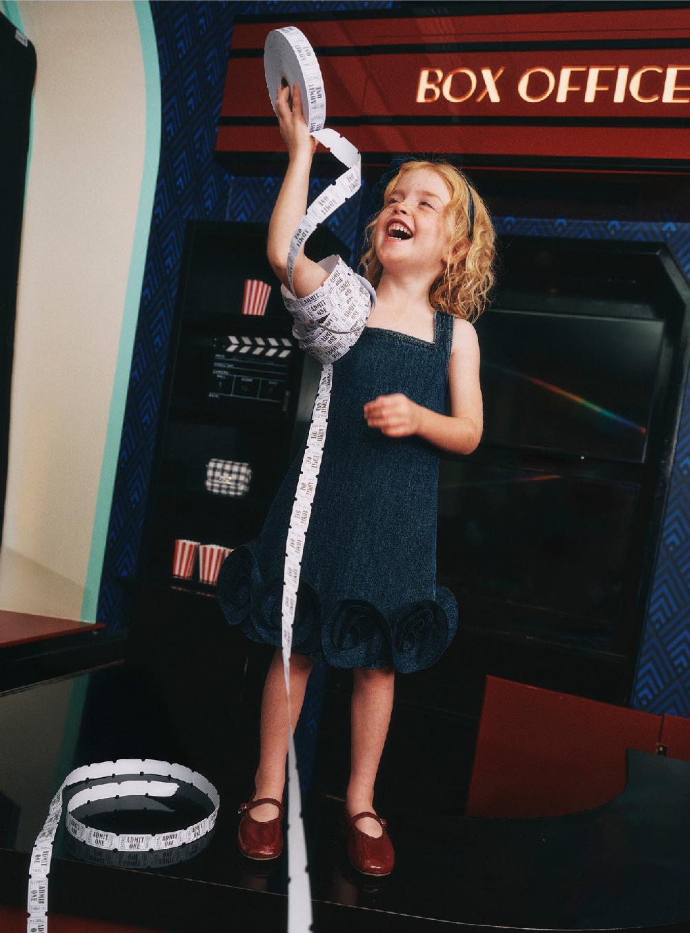 Self Portrait Denim Flower Dress KIDS