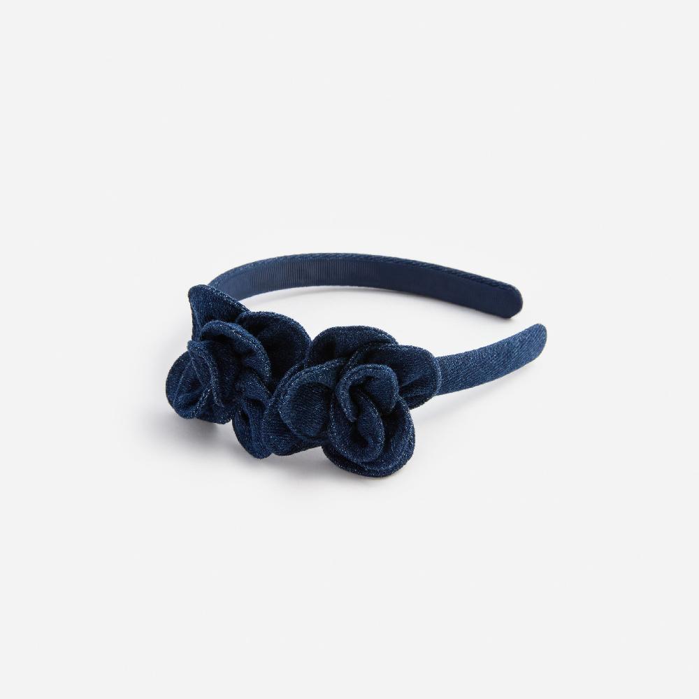 Self Portrait Denim Flower Headband KIDS