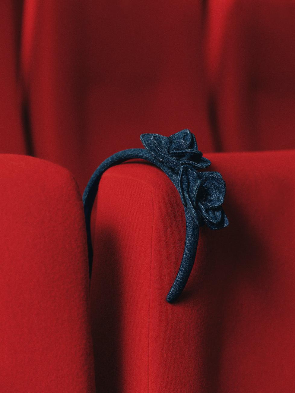 Self Portrait Denim Flower Headband KIDS