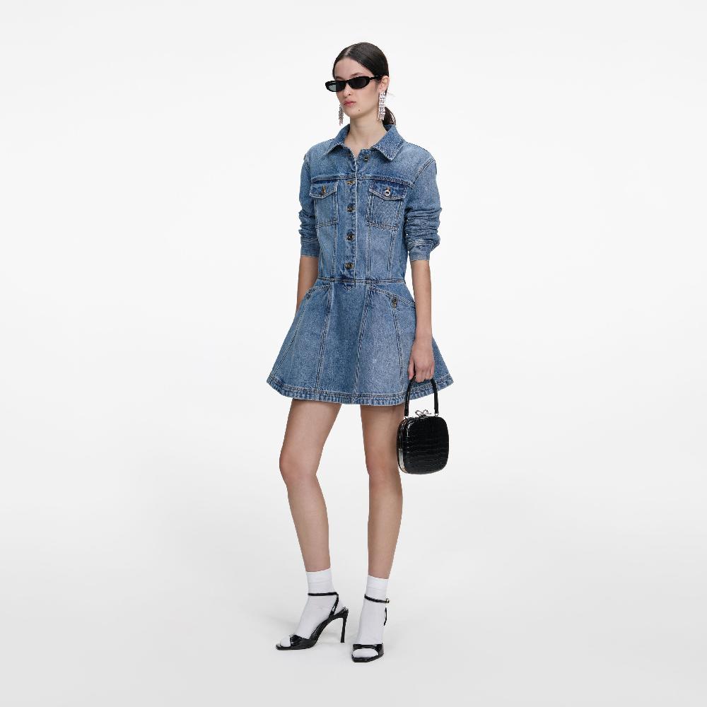 Self Portrait Denim Mini Shirt Dress CLOTHING