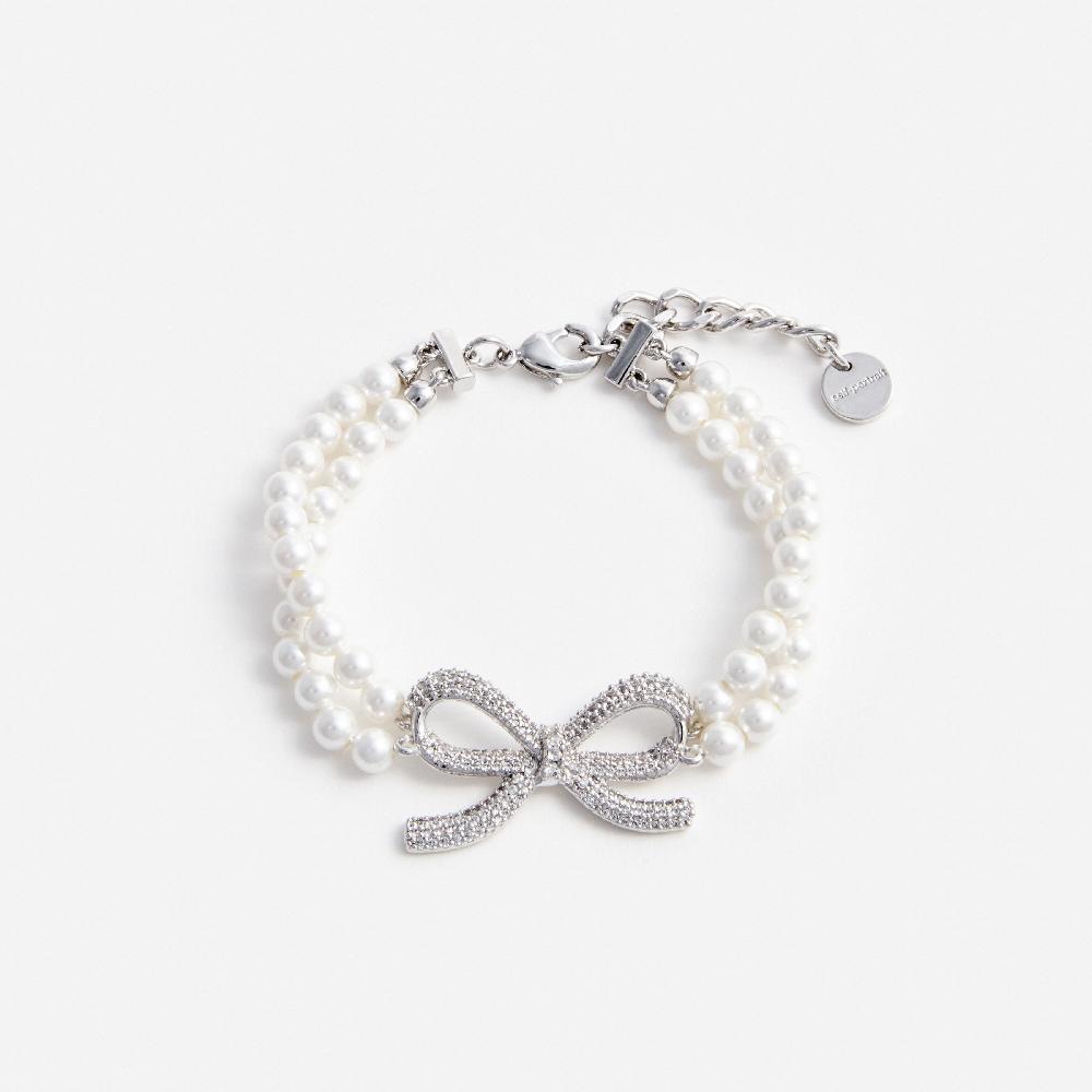 self portrait Double Pearl Bow Bracelet JEWELLERY