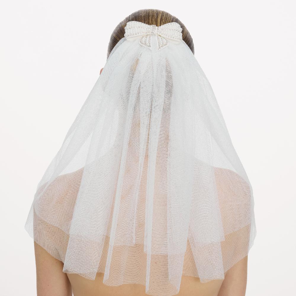 Self Portrait Embellished Bow Veil JEWELLERY