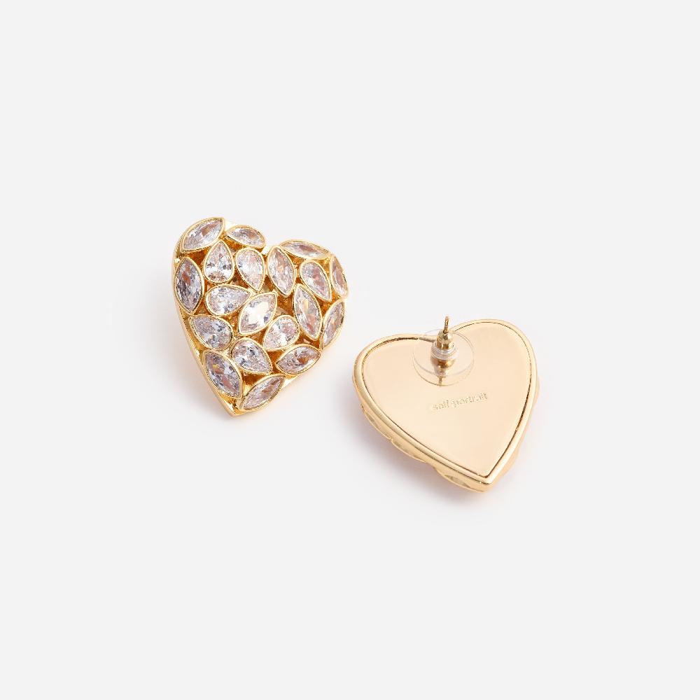 Self Portrait Embellished Heart Earrings JEWELLERY