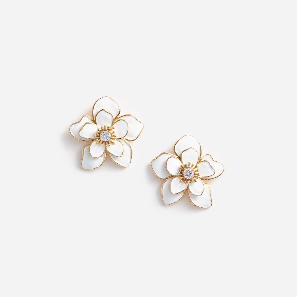 self portrait Enamel Flower Earrings JEWELLERY
