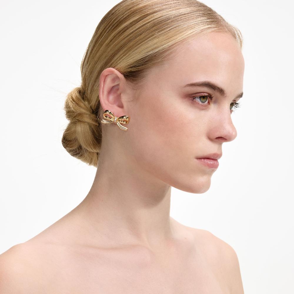 Self Portrait Gold Bow Earrings JEWELLERY