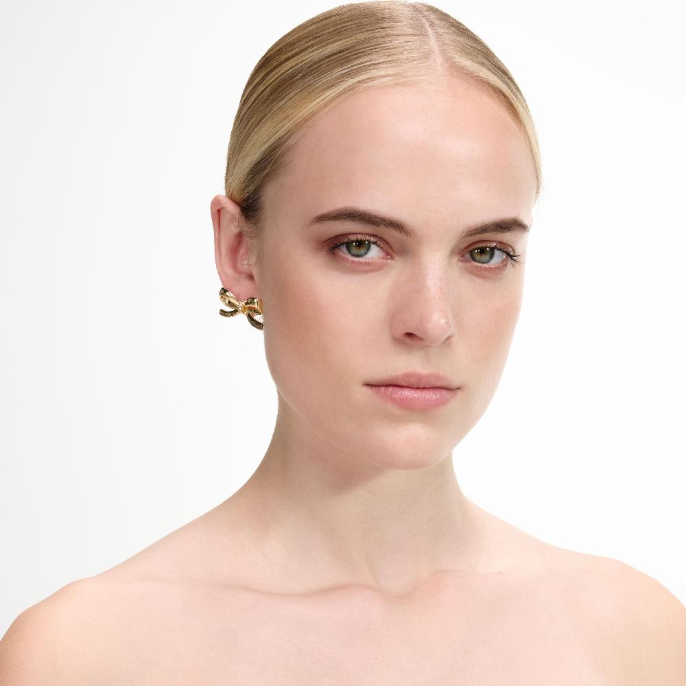 Self Portrait Gold Bow Earrings JEWELLERY