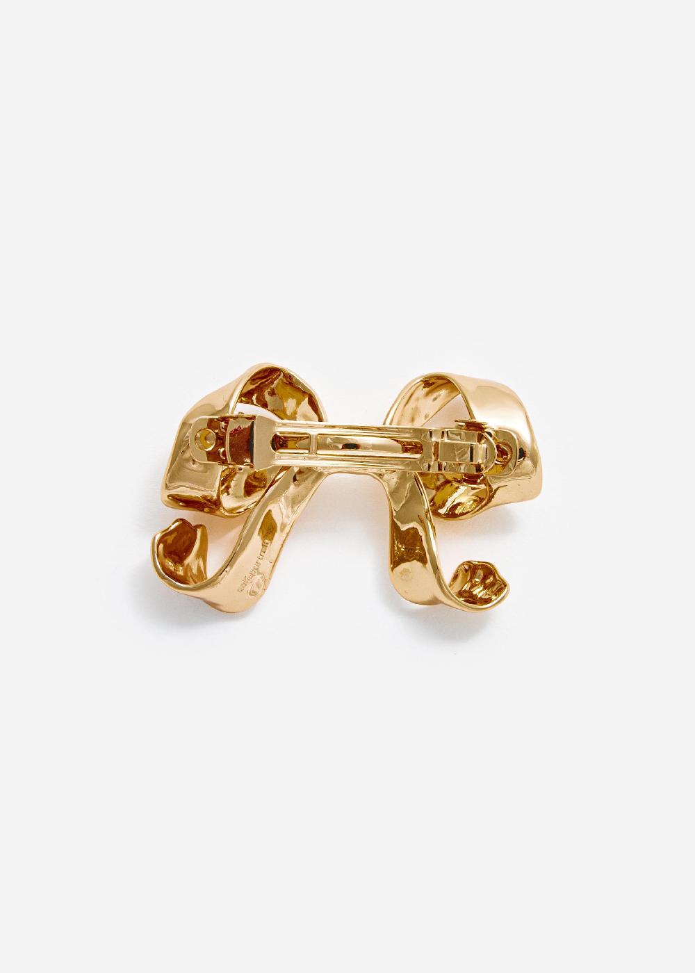 Self Portrait Gold Bow Hair Clip JEWELLERY