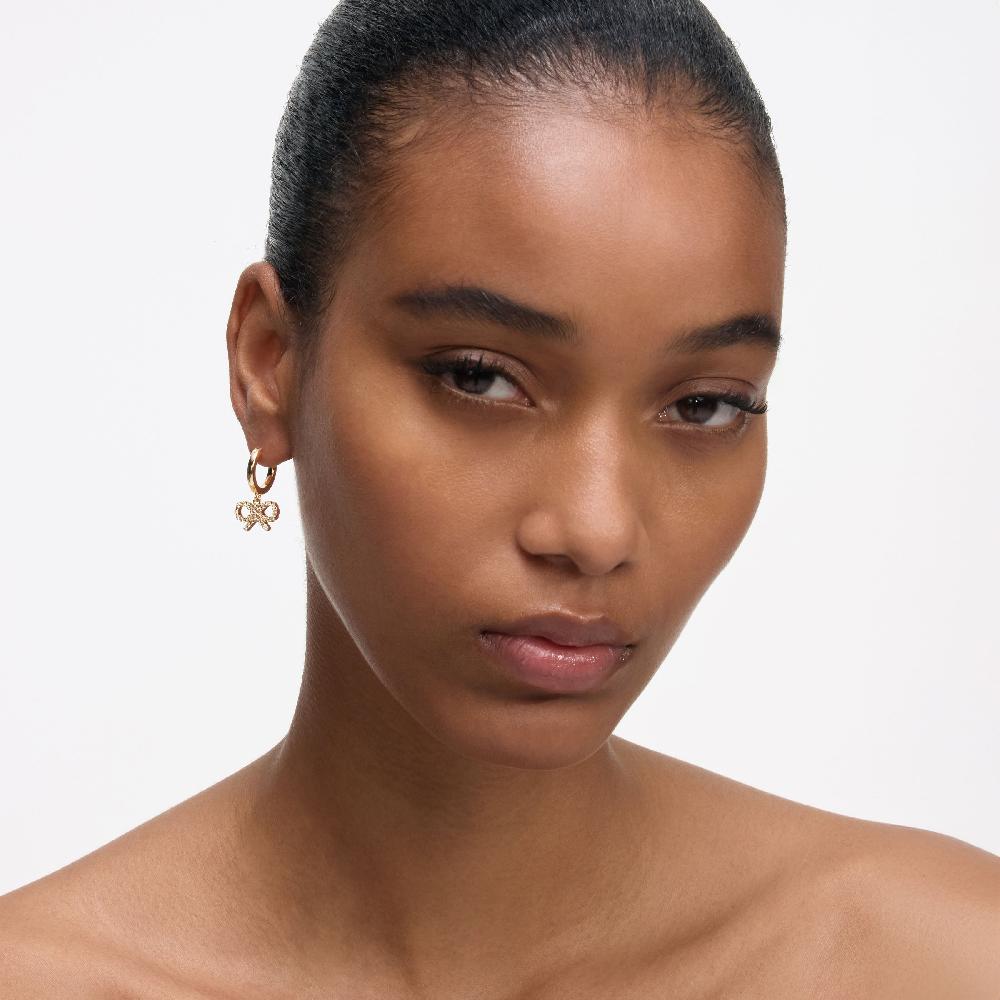 Self Portrait Gold Bow Hoop Earrings JEWELLERY