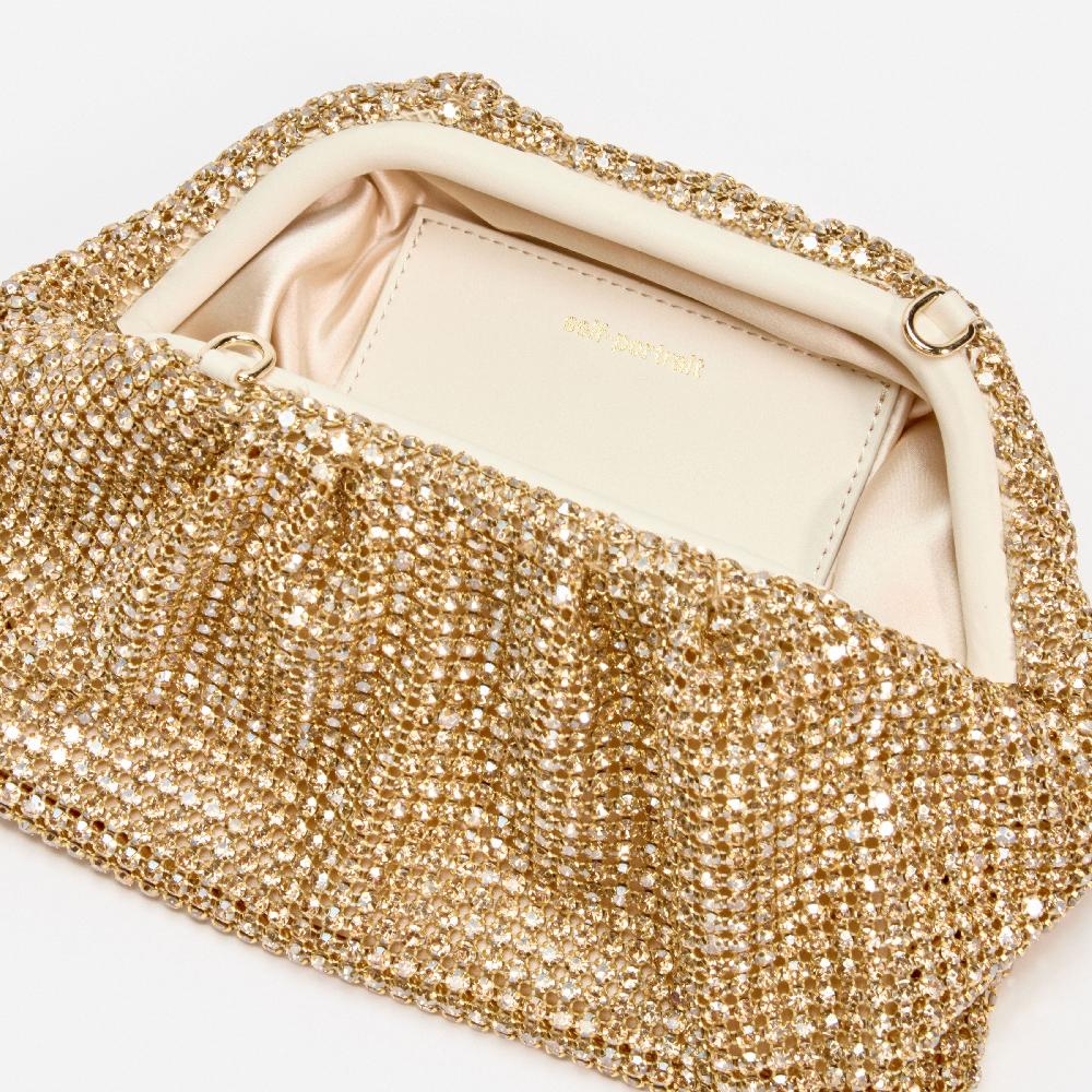 Self Portrait Gold Chainmail Clutch Bag BAGS
