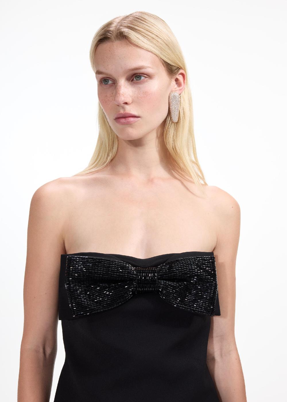 Self Portrait Gold Crystal Bar Earrings JEWELLERY