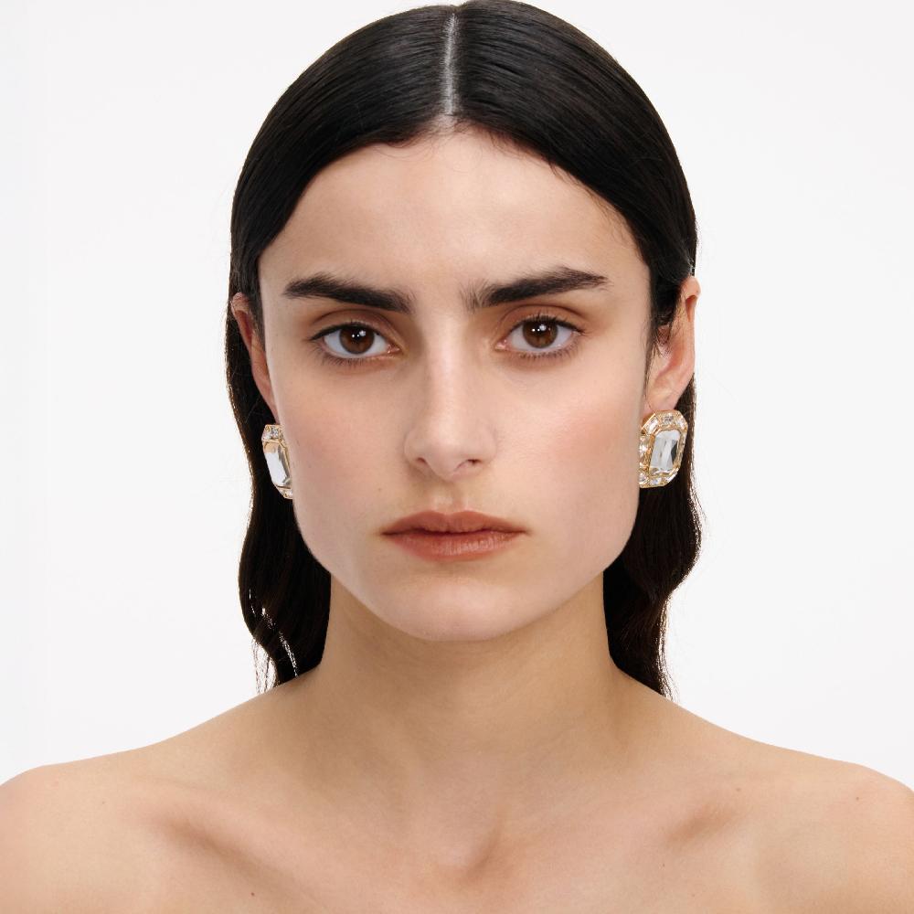 Self Portrait Gold Crystal Earrings JEWELLERY